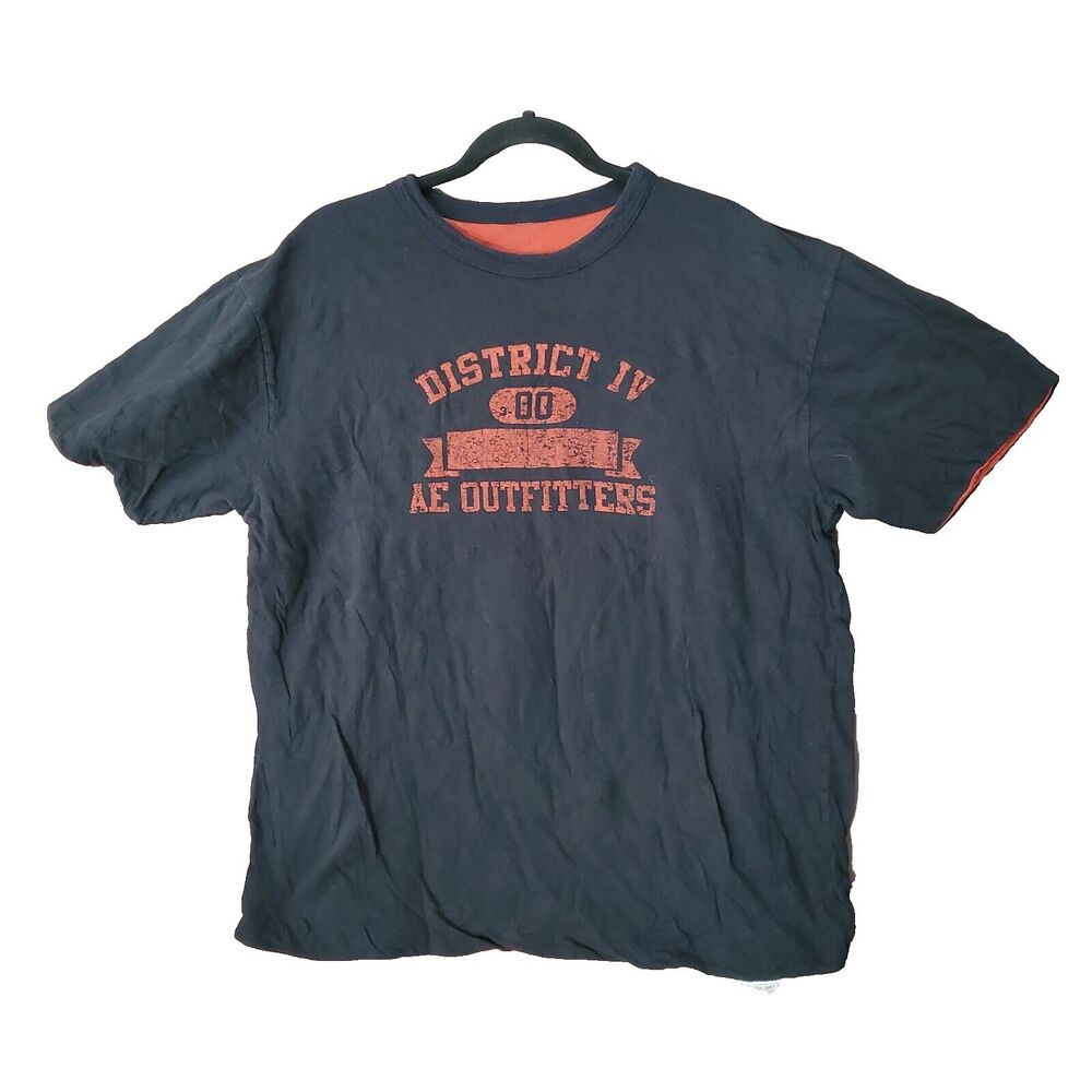 American Eagle Outfitters District IV T-Shirt Men’s M Black Graphic Logo SS